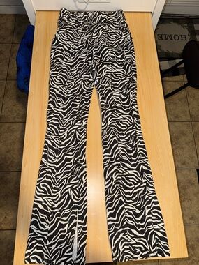 Forever 21 Zebra Print Flared Pants